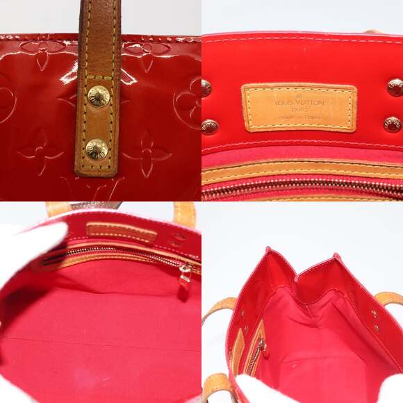LOUIS VUITTON Monogram Vernis Reade PM Hand Bag Red Rouge M91088 - Picture 11 of 12